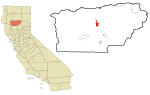 Tehama County California Incorporated and Unincorporated areas Red Bluff Highlighted